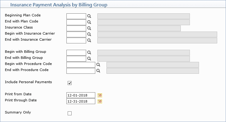 Insurance Analysis By Billing Group