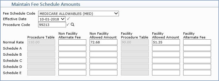 Fee Schedule